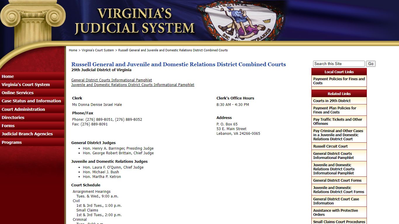 Russell General and Juvenile and Domestic Relations District Combined ...