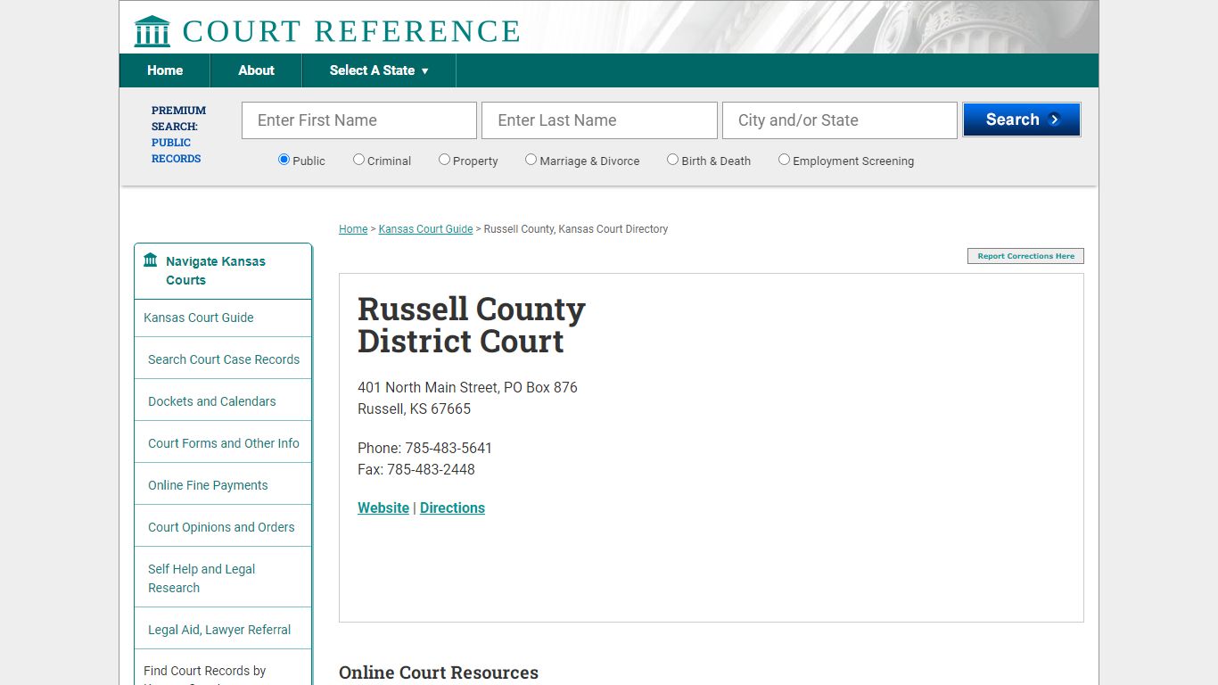 Russell County District Court - Court Reference